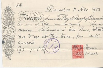 Receipt for interest 1913