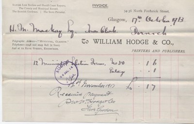 Bill for election forms 1913