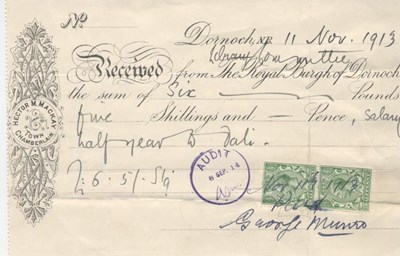 Receipt for salary 1913
