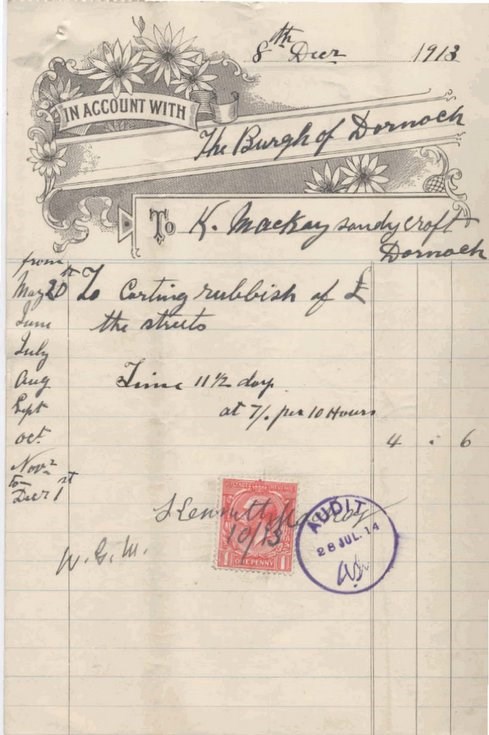 Bill for carting 1913