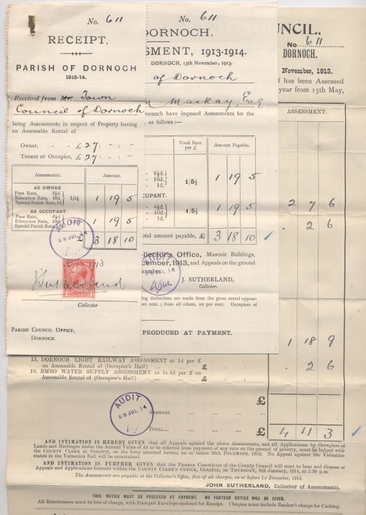 Rates assessments 1913