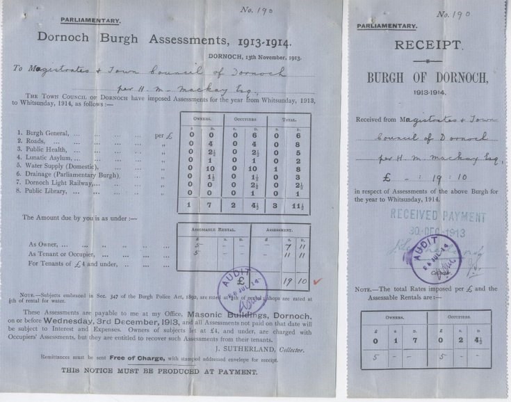 Parliamentary burgh assessment 1913