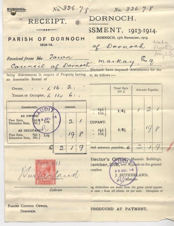 Parish assessment 1913