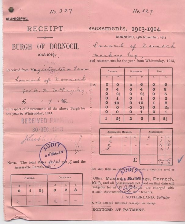 Municipal assessment 1913