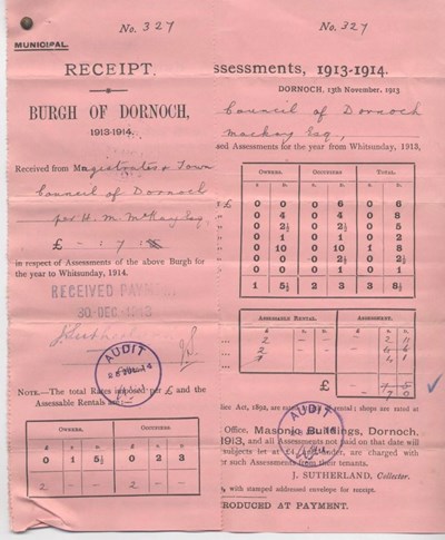Municipal assessment 1913
