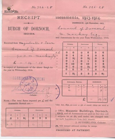 Municipal assessment 1913
