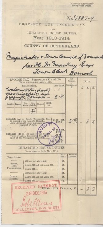 Income tax assessment 1913