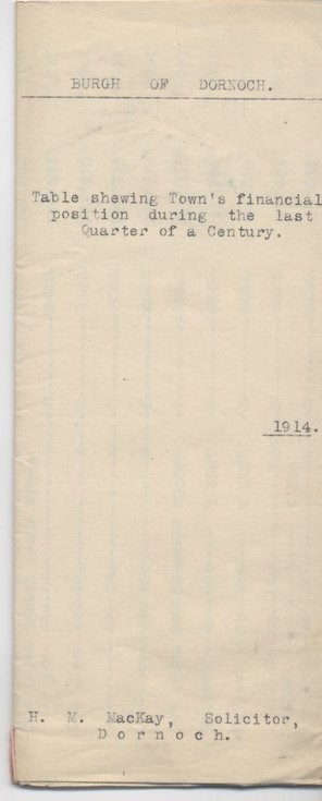 Table of town's finances 1888-1914