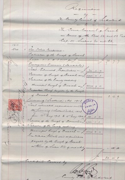 Requisition from County Council 1913