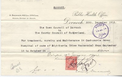 Bill for treatment at Cambusavie 1913