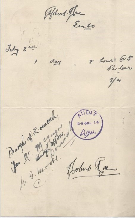 Bill for work on roads 1914