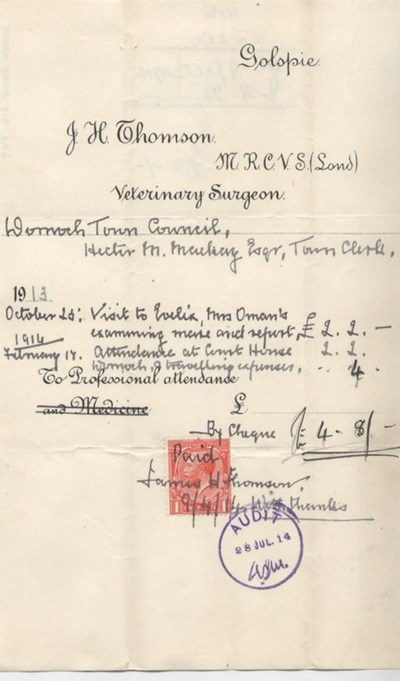 Vet's bill 1914