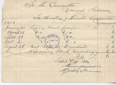 Bill for work at library 1914