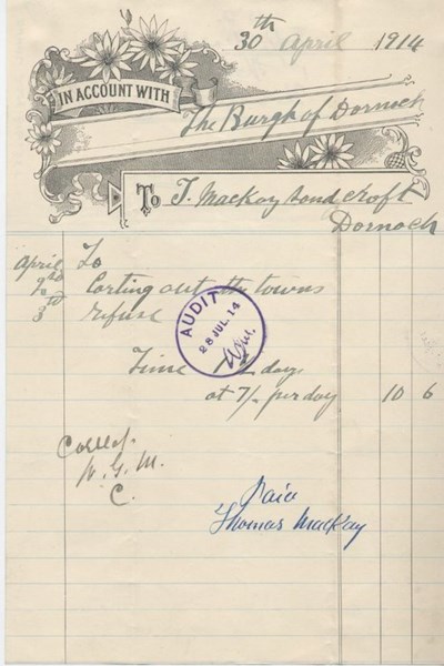 Bill for carting refuse 1914