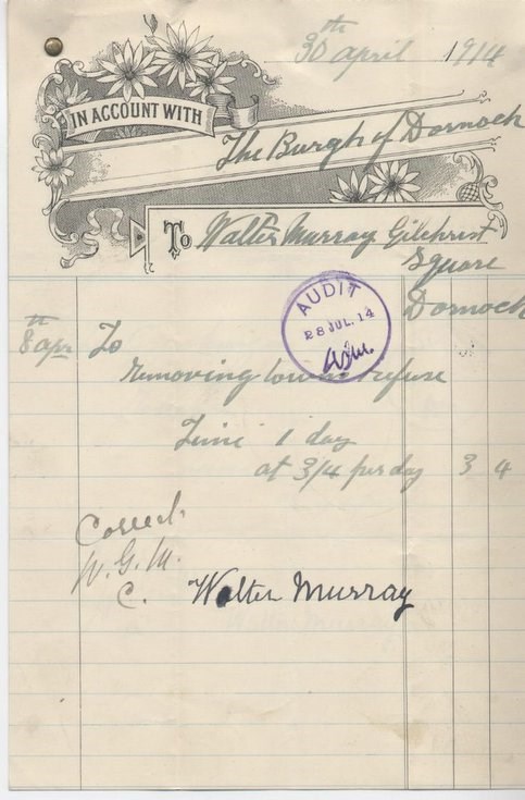 Bills for odd jobs 1914