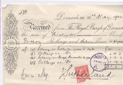 Payment to burgh collector 1914
