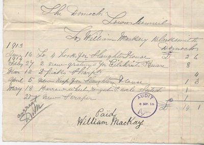 Bill for iron goods 1914