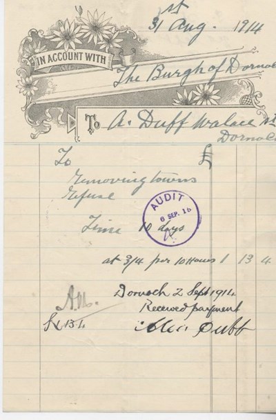 Bill for removal of refuse 1914