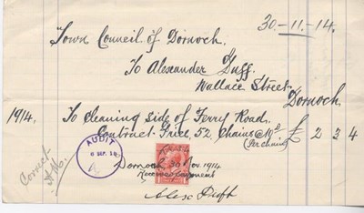 Bill for road cleaning 1914