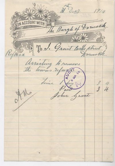 Bill for removing refuse 1914
