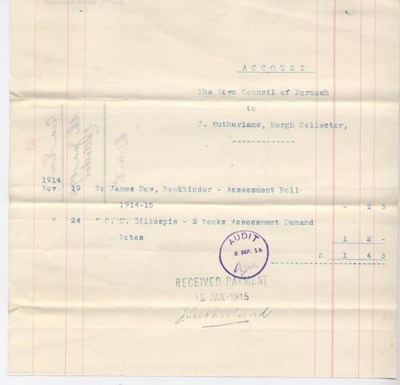 Bill for assessment roll 1914