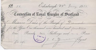 Receipt from Convention of Royal Burghs 1915