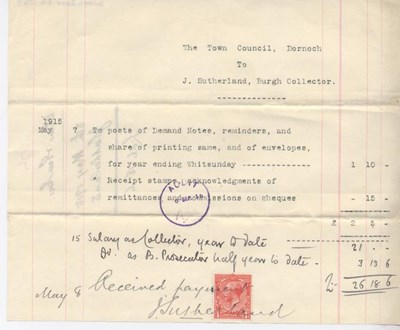 Bill from burgh collector 1915