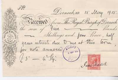 Receipt for interest 1915