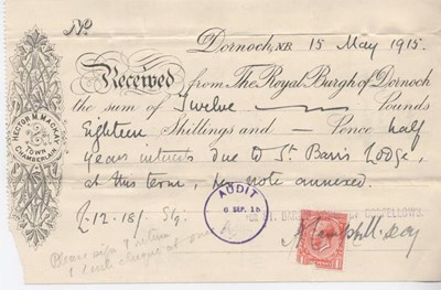 Receipt for interest 1915