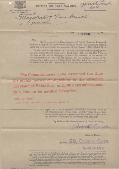 Inland Revenue valuation of waterworks 1915