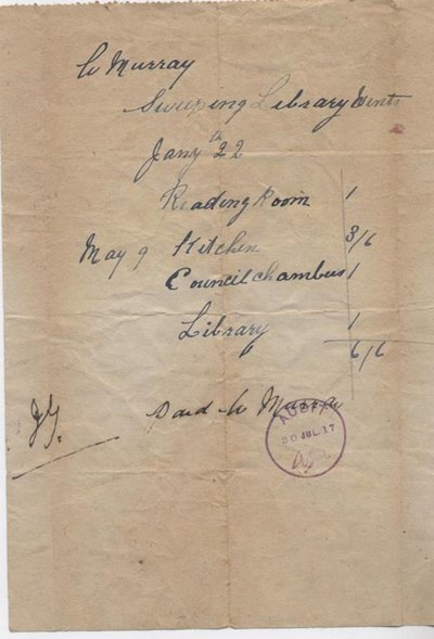 Bill for chimney sweeping 1916