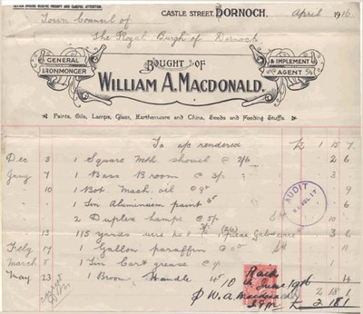 Bill for assorted hardware 1916