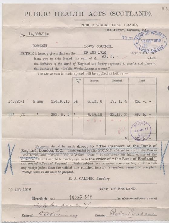 Bill for interest 1916