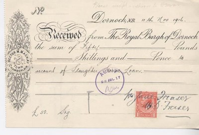 Receipt for loan repayment 1916