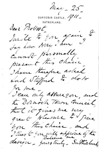 Letter from Sutherland Estate