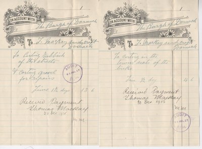 Bill for carting 1916