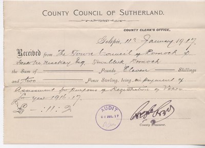 Receipt for assessment 1917