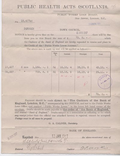 Bill for interest 1917