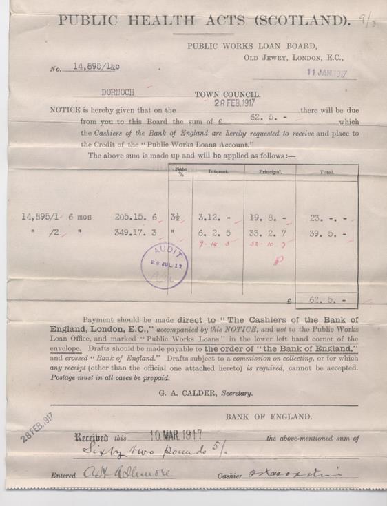 Bill for interest, 1917