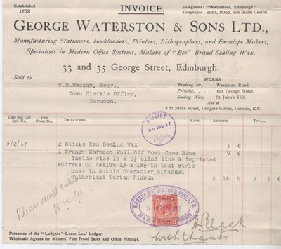 Bill for burgess ticket 1917