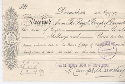 Receipt for interest 1917