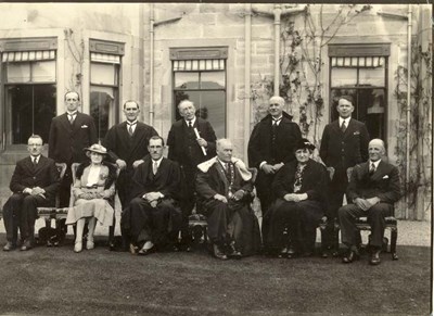 Dornoch Town Council members, c.1930, outside Royal Golf Hotel.