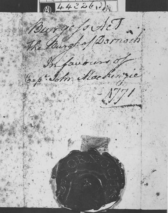 1770/1 Freedom of burgh granted to John Mackenzie 1930