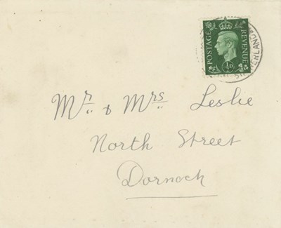 Envelope containing wedding invitation 1939
