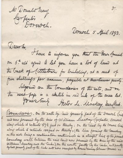 Letter to Donald Gray 1893