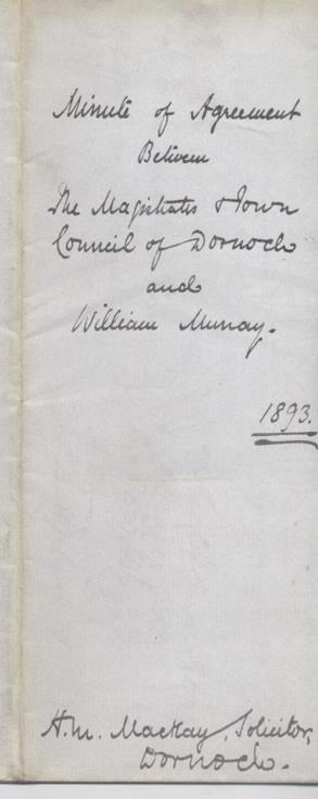 Agreement between town council and William Murray 1893