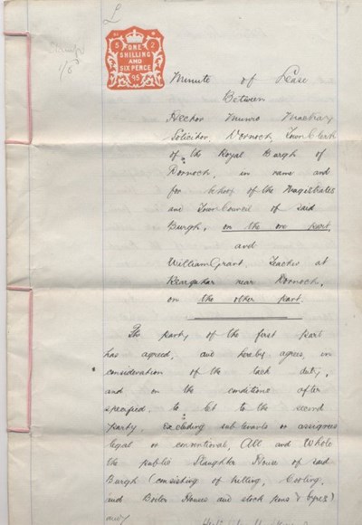 Lease of slaughter house 1895