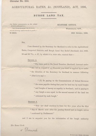 Burgh Land Tax note 1896