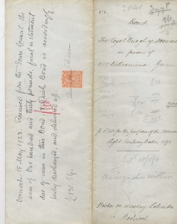 Bond in favour of Williamina Gunn 1900