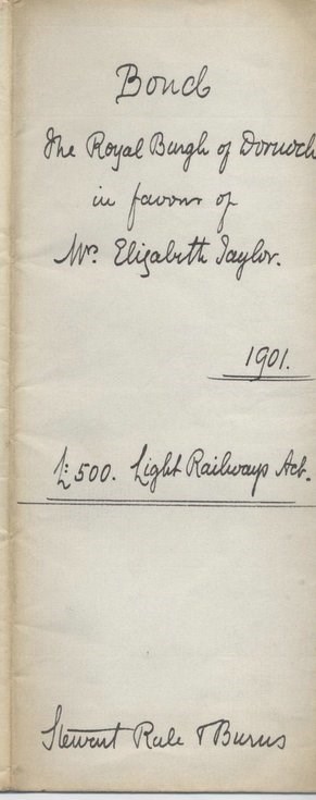 Bond in favour of Elizabeth Taylor 1901